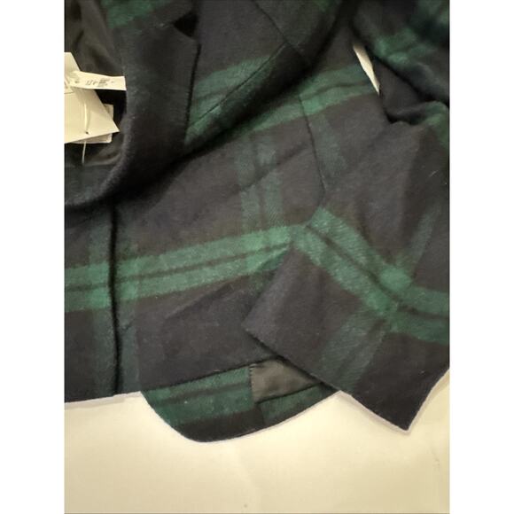 NEW GAP Wool Blend Green Navy Tartan Plaid Academy Blazer Jacket Size 8 - Picture 12 of 12